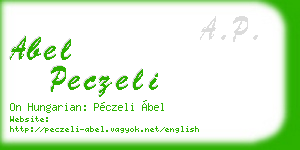 abel peczeli business card